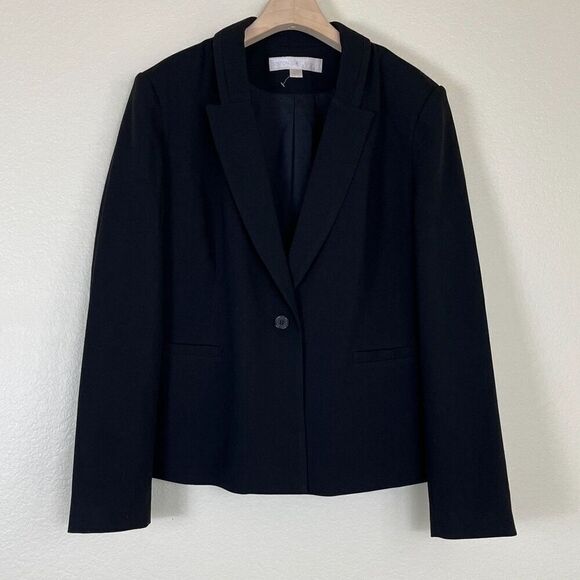 Boston Proper Jackets & Blazers - Boston Proper Women's Size 18 Jet Black Beyond Travel Classic Boyfriend Blazer